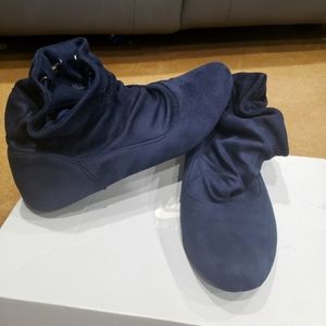 Blue chamois boots